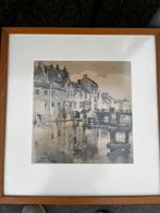 Houtskool tekening stadsgezicht van Gent, Antiek en Kunst, Ophalen