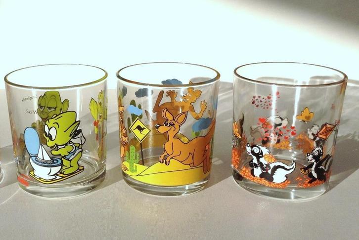 3 Vintage Duo Penotti Nutella glazen 1999, Verzamelen, Glas en Drinkglazen, Zo goed als nieuw, Waterglas, Ophalen of Verzenden