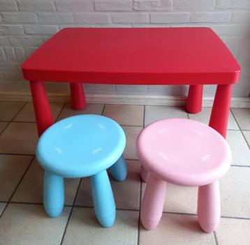 Kindertafeltje en 2 krukjes Ikea beschikbaar voor biedingen