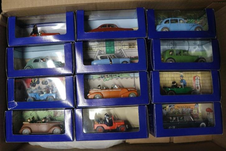 Set van 12 TINTIN-auto's, Verzamelen, Stripfiguren, Kuifje, Ophalen of Verzenden
