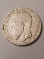 2 frank zilver leopold 2 smalle baard 1887 VL zeer zeldzaam, Zilver, Ophalen of Verzenden, Losse munt, Zilver