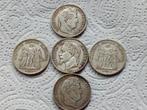 Frankrijk lot van 5 zilveren munten 5fr Napoleon III..., Ophalen of Verzenden, Frankrijk, Zilver