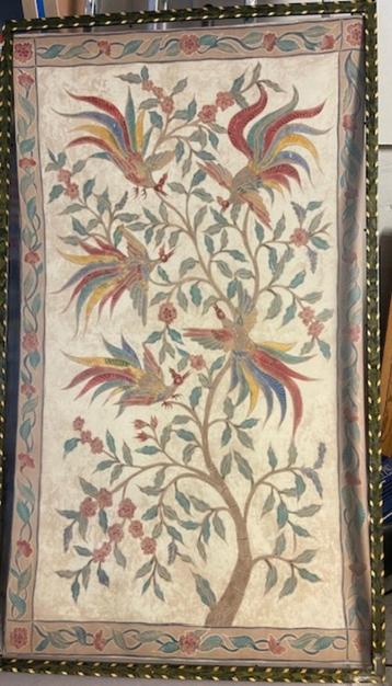 Batik India dans un cadre derrière une vitre, 75 cm ou plus, Comme neuf, Enlèvement, 50 à 75 cm