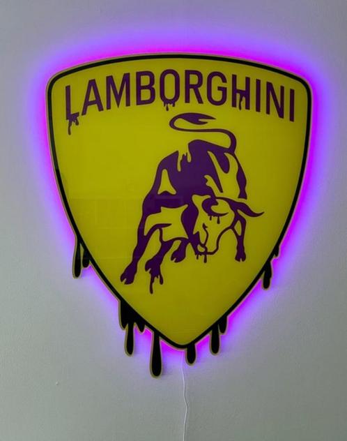 Lamborghini Embleem | Neon Sign | Suketchi Art, Antiek en Kunst, Kunst | Schilderijen | Modern, Verzenden