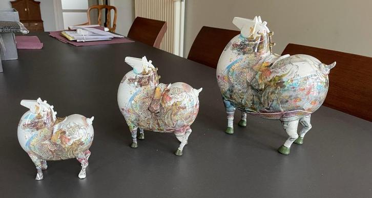 lot van 3 beeldjes van een paard, Verzamelen, Beelden en Beeldjes, Zo goed als nieuw, Dier, Ophalen