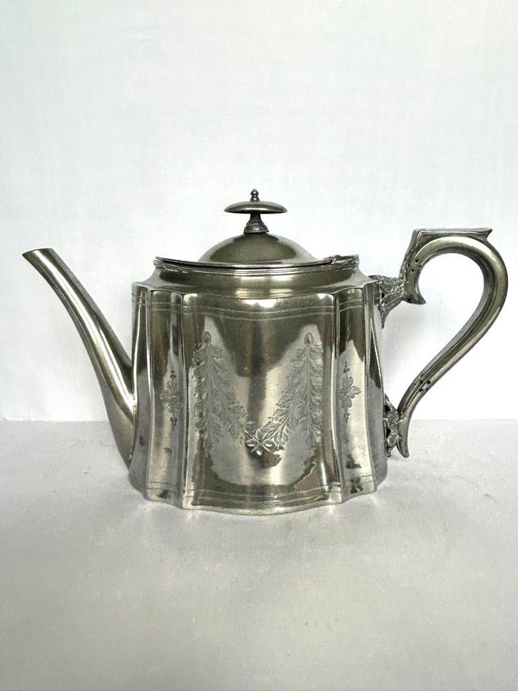 oude Walker & Hall Sheffield verzilverde theepot, Antiquités & Art, Antiquités | Argent & Or, Enlèvement ou Envoi