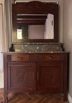 Vintage lavabo kast met blad in marmer, Ophalen, Gebruikt, Vintage