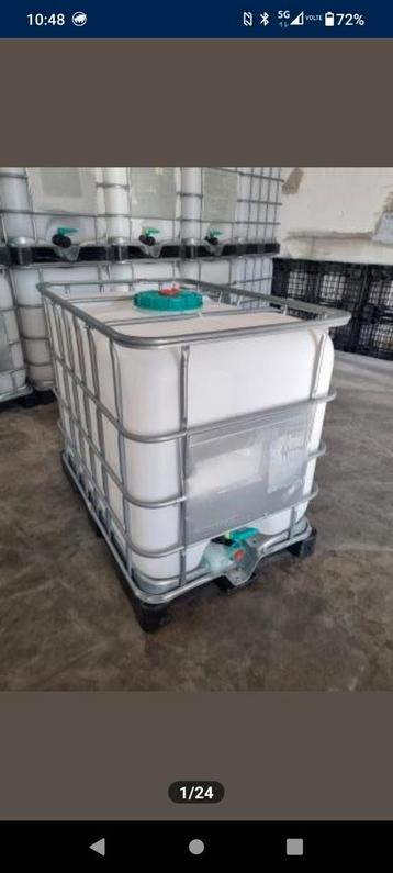 Ibc regenwater tonnen op metalen palet, Enlèvement, Comme neuf, Bois