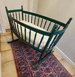 Retro vintage wieg in hout - schommelt - donkergroen, Ophalen, Gebruikt, Wieg