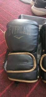 Bokshandschoenen Everlast Powerlock zwart/goud, Comme neuf, Gants de boxe, Enlèvement ou Envoi