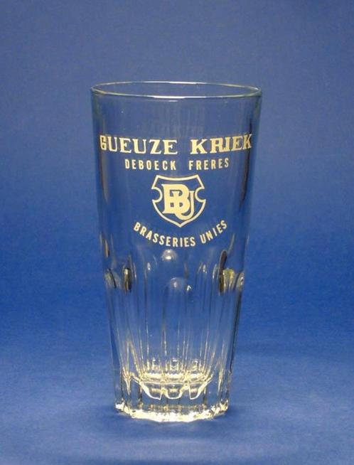 Glazen geuze kriek Deboeck Bruxelles, Verzamelen, Biermerken, Gebruikt, Glas of Glazen, Ophalen of Verzenden