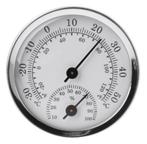 58mm Thermometer & Hygrometer Aluminium Zilverkleurig Ø5,8cm, Ophalen of Verzenden