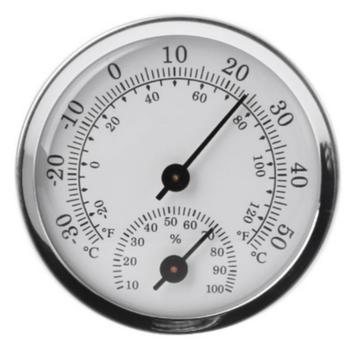58mm Thermometer & Hygrometer Aluminium Zilverkleurig Ø5,8cm beschikbaar voor biedingen
