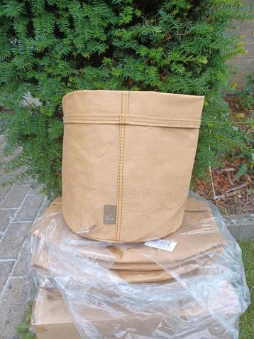28x nieuwe paper bag natural  lederlook 30x30cm  beschikbaar voor biedingen
