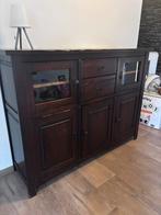 Authentieke massief houten buffetkast,karaktervol-stijlvol, Ophalen, Zo goed als nieuw, Glas