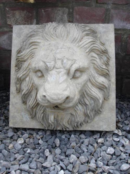 leeuw, fronton tegenover de blauwe steen van een fontein!, Tuin en Terras, Waterpartijen en Fonteinen, Nieuw, Fontein, Hardsteen