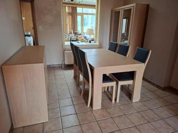 Set eetkamermeubels hout, Ophalen, Zo goed als nieuw, Modern landelijk, 6 tot 8 stoelen