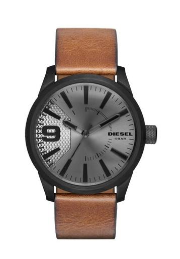 DIESEL HERENHORLOGE BRUIN LEER WATERDICHT 5 ATM NIEUW beschikbaar voor biedingen