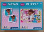 Doc McStuffins  Memo + Puzzel 60 stukjes, Ophalen of Verzenden, Meer dan 50 stukjes, Zo goed als nieuw, 4 tot 6 jaar