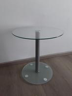 Glazen bijzet tafel rond door meter ong. 50 cm, Huis en Inrichting, Tafels | Bijzettafels, Gebruikt, Rond, Glas, Modern