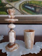 Marmeren kandelaar en drinkbeker, Antiek en Kunst, Ophalen, Keramiek of Aardewerk