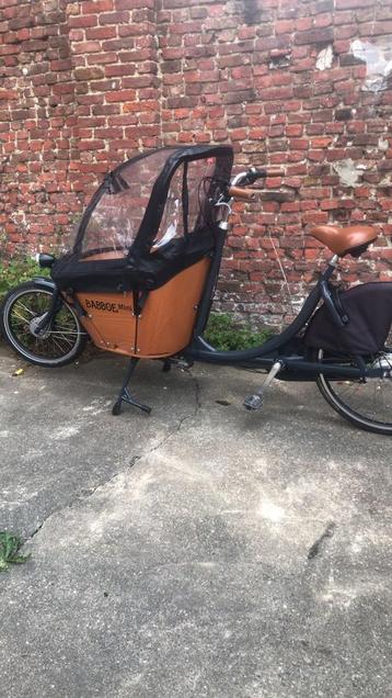 Elektrische bakfiets. Babboe mini met regenhoes, Ophalen, Gebruikt, Elektrisch