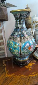 Mooie grote chinese cloisonee vaas,h 39 cm, Ophalen of Verzenden