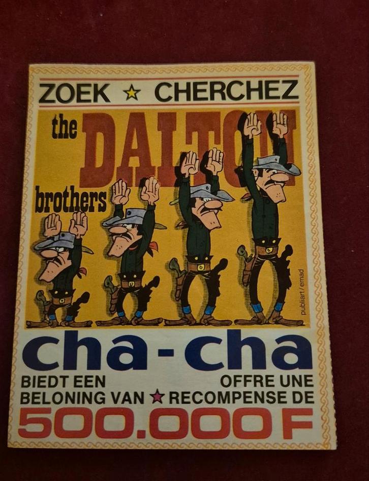 Wedstrijdformulier de DALTONS CHA CHA PAREIN, Verzamelen, Stripfiguren, Ophalen