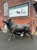 Prachtige GROTE BRONZEN stier levensechte grote, Tuin en Terras, Tuinbeelden, Ophalen, Gebruikt, Dierenbeeld