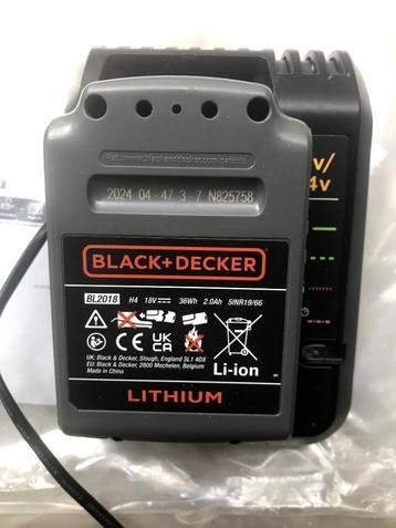 Black & Decker-oplader/recente 18V-batterij, Ophalen of Verzenden, Gebruikt, Accu, Black & Decker