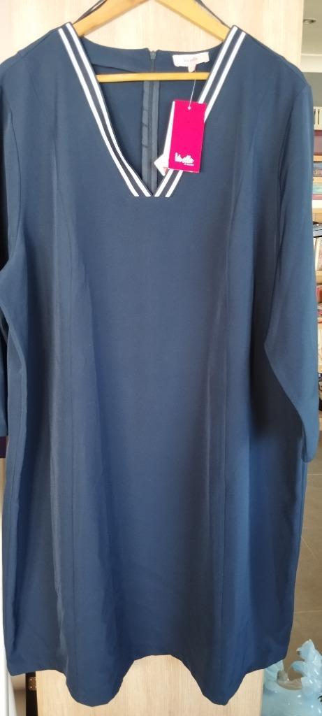 NIEUW - Tuniek marineblauw maat 54, Kleding | Dames, Grote Maten, Nieuw, Blouse of Tuniek, Blauw, Ophalen of Verzenden