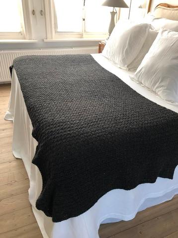 UITVERKOOP DEKEN SPREI BED SOFA ALPACA WOL OFFBLACK beschikbaar voor biedingen