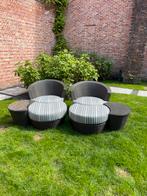 Luxe tuinset, 2 stoelen met tafeltjes, Jardin & Terrasse, Chaises de jardin, Enlèvement, Utilisé