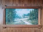 Grote prent op hout met kader, Ophalen, Zo goed als nieuw, Natuur, Prent