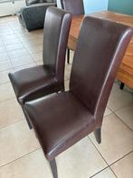 6 eettafel stoelen, Huis en Inrichting, Stoelen, Ophalen, Gebruikt, Bruin