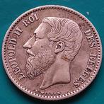 België 1 frank zilver Leopold II 1867, Zilver, Ophalen of Verzenden, Losse munt, Zilver