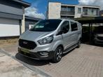 FORD TRANSIT CUSTOM * ACTIVE * AUT * L2 * DUB CAB * CAMERA *, Auto's, Bestelwagens en Lichte vracht, Testrit aan huis, 6 deurs