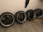 Jantes Noires à bords poli 18 pouces 4 X 114.3, Auto-onderdelen, Banden en Velgen, 18 inch, Velg(en), Ophalen, Overig