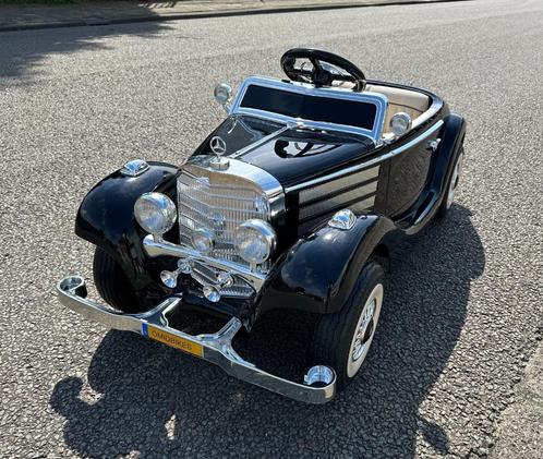 Mercedes-Benz Typ 540K 12v metallic zwart, Bluetooth, leder, Kinderen en Baby's, Speelgoed | Buiten | Accuvoertuigen, Nieuw, Ophalen of Verzenden