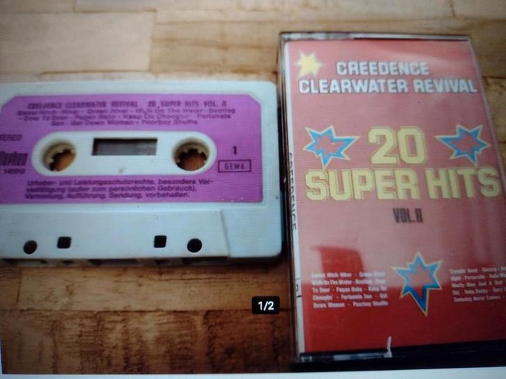 MUZIEK CASSETTE: CREEDENCE CLEARWATER REVIVAL: 20 hits VOL 2, Cd's en Dvd's, Cassettebandjes, Gebruikt, Origineel, Pop, 1 bandje