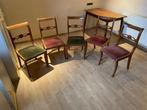 5 chaises en être avec dessus velours, Maison & Meubles, Chaises, Comme neuf, Enlèvement, Tissus, Cinq, Six Chaises ou plus
