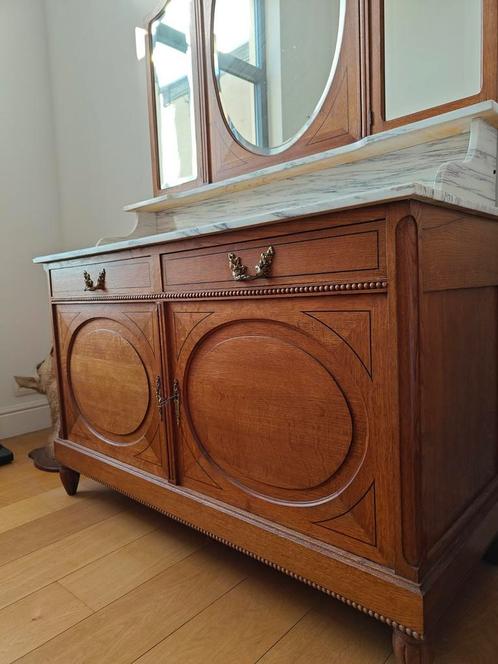 Commode met marmer en spiegel (Antiek, vintage), Huis en Inrichting, Kasten | Dressoirs, Zo goed als nieuw, Ophalen