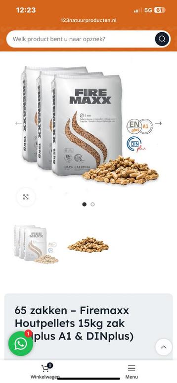64 zakken  Firemaxx Hout pellets 15kg winkel Pr 525€ NU 300€ beschikbaar voor biedingen