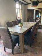 Eettafel met stoelen + salontafel, Huis en Inrichting, Ophalen, Gebruikt, 100 tot 150 cm, 200 cm of meer