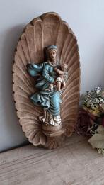 Zeer oud Madonna met kind wandfiguur,zie foto's, Antiek en Kunst, Antiek | Religieuze voorwerpen, Ophalen of Verzenden