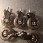 Lot de 5 roulettes - Chaise de bureau, Gris, Enlèvement ou Envoi, Comme neuf, Ergonomique