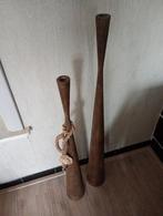 2 zeer zware kandelaars., Ophalen, Zo goed als nieuw, Bruin