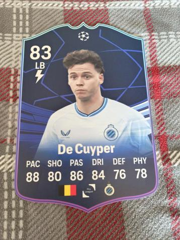 Voetbalkaartje (37cmx25cm) - De Cuyper / Club Brugge beschikbaar voor biedingen