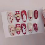 Handmade press on nails, Bijoux, Sacs & Beauté, Enlèvement ou Envoi, Neuf, Rouge