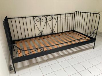 ikea Meldal zwart metalen bed + lattenbodem 90x200cm beschikbaar voor biedingen
